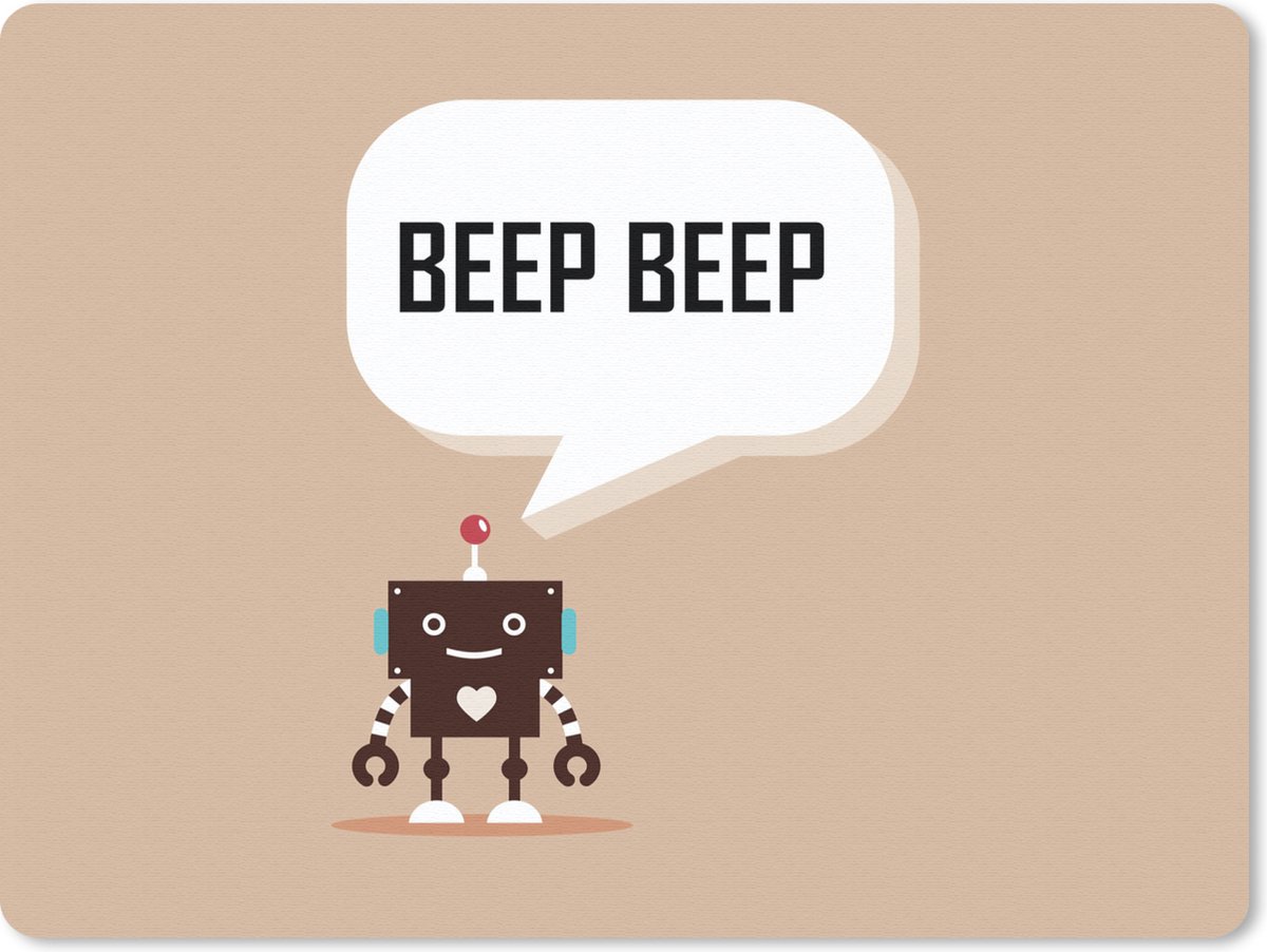 Muismat 23x19 cm - Mousepad Spreuken - Quotes - Beep beep - Robot - Hart - Kids - Jongens - Muismatten