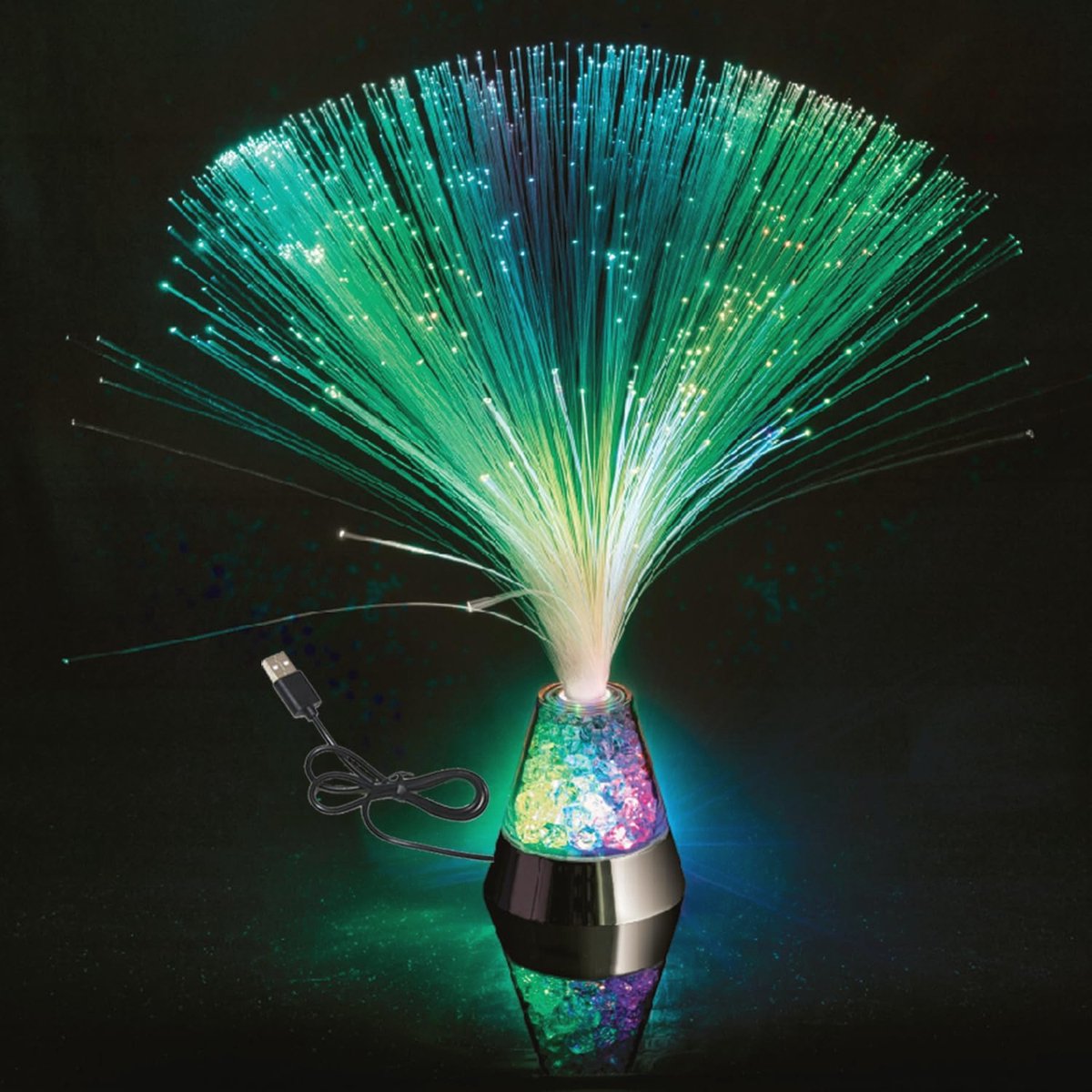 Goedkoopste Kleur Veranderende Fiber Glasvezel Lamp Nachtlampje voor Slaapkamer en Feestdecoratie
