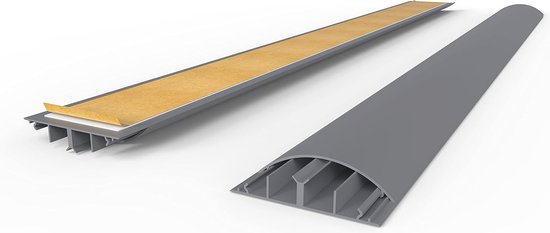 Umllpet Kabelgoot, zelfklevend, kabelgoot voor één kabel, kabelkanalen met schuimtape, klaar voor montage aan de muur, vloer kabelafdekking voor huis, kantoor, school (8 meter - Wit