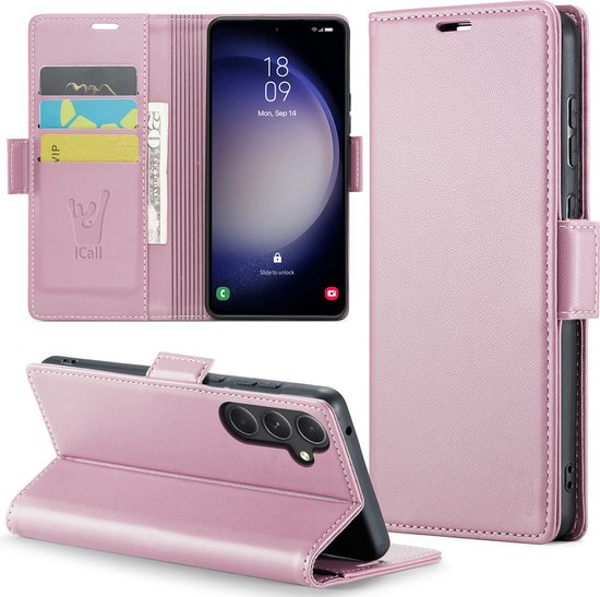 Hoesje geschikt voor Samsung Galaxy A55 - HyperCase Book Cover Kunstleer Rose