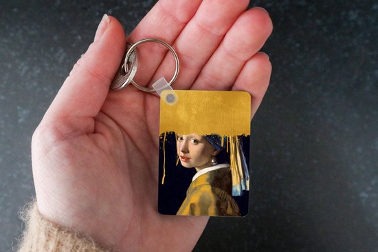 Sleutelhanger - Meisje met de parel - Goud - Johannes Vermeer - Uitdeelcadeautjes - Plastic