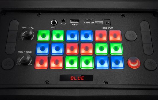 Krüger & Matz Draadloze Draagbare Bluetooth DJ Party Speaker - RGB Verlichting - Inclusief Draadloze Microfoon - Geluidseffecten - Koppelbaar - Boombox - 30W - Zwart van Krüger — afbeelding 4