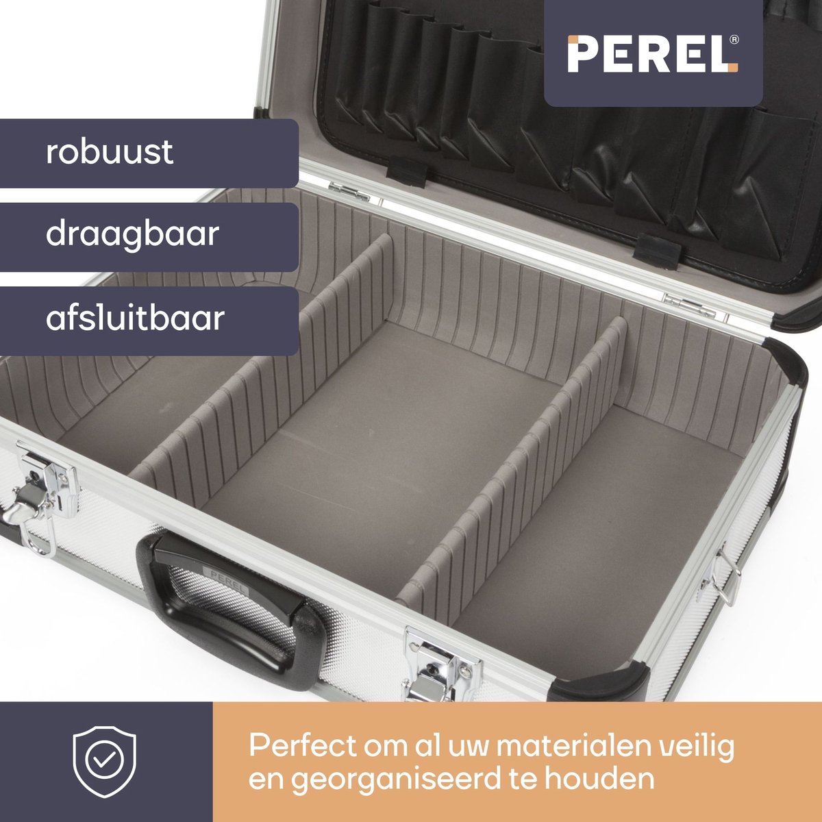 Perel Gereedschapskoffer leeg, tool box, transportkoffer, opbergkoffer