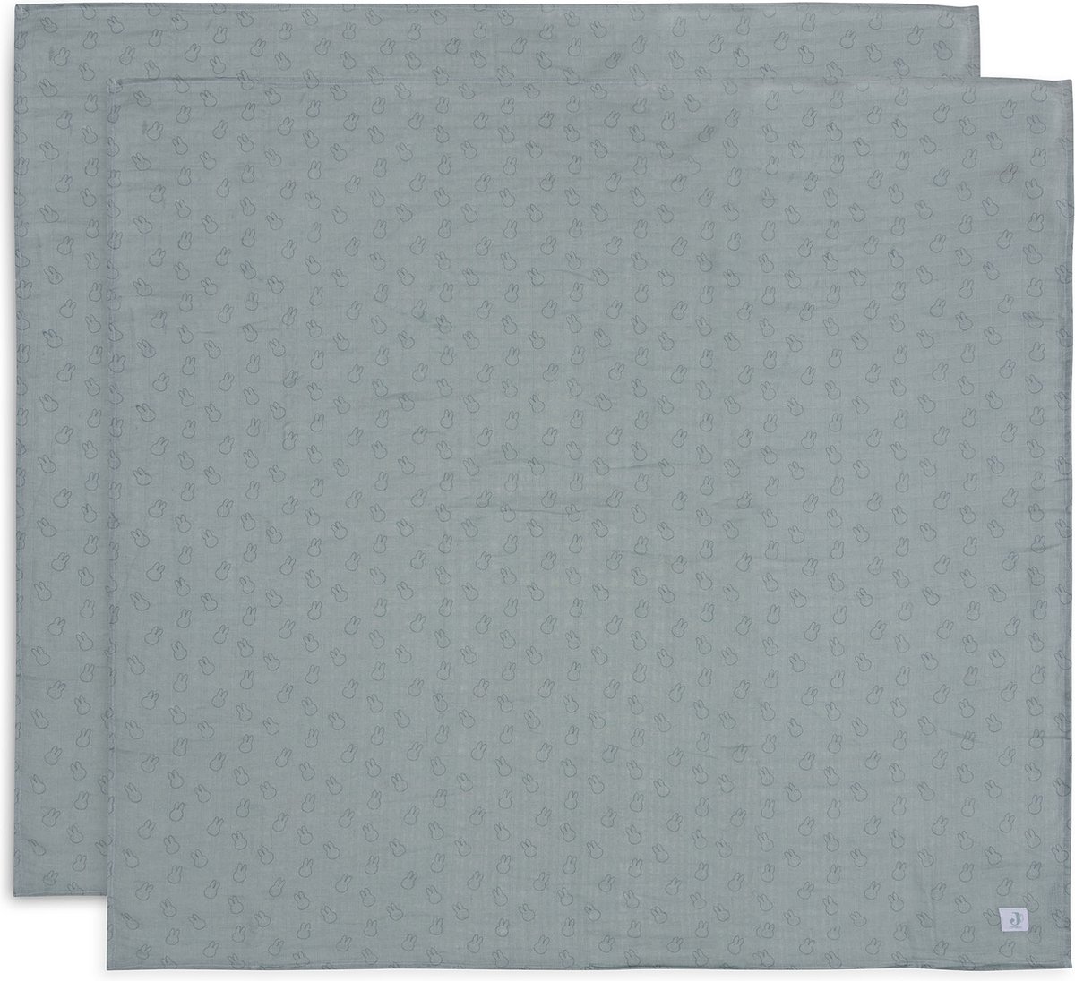 Goedkoopste Jollein x Nijntje - Hydrofiele Doek Large 115x115cm - Inbakerdoek, Spuugdoekjes, Baby Doeken - Zacht Katoen - 2 Stuks - Miffy Silhouettes Sea Green