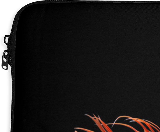 Laptophoes 17 inch - Vis - Wilde dieren - Zwart - Laptop sleeve - Binnenmaat 41x28 cm - Zwarte achterkant
