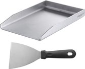 Bol.com Bbq Plancha Grill-Roestvrij Staal-20X30 Cm-Gas Plaat-Accessoires-Schraper aanbieding