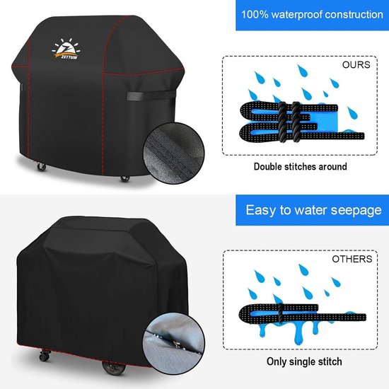 152 CM Waterdichte BBQ Cover for Weber Genesis 300-serie - Heavy Duty Grill Barbecue Cover met PU Coating for Dyna-glo Nexgrill - 7107 (niet voor E325) van FLR25 — afbeelding 3