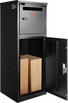 Vevor - Pakketbrievenbus - 2 vakken - 41,2 x 40,1 x 110 - XXL Brievenbus - 50 KG - Antidiefstal - Wachtwoord slot - Zwart