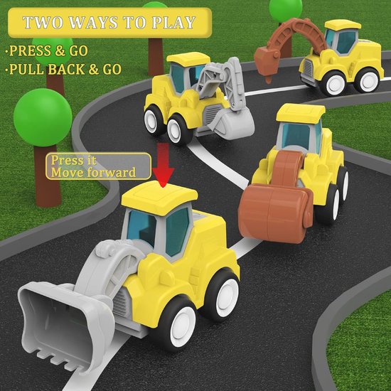 Bouwvoertuigen Speelgoed Set voor Kinderen - Graafmachines, Bulldozers en Meer - Leuke Activiteiten voor Peuters en Jonge Kinderen van Merkloos — afbeelding 2