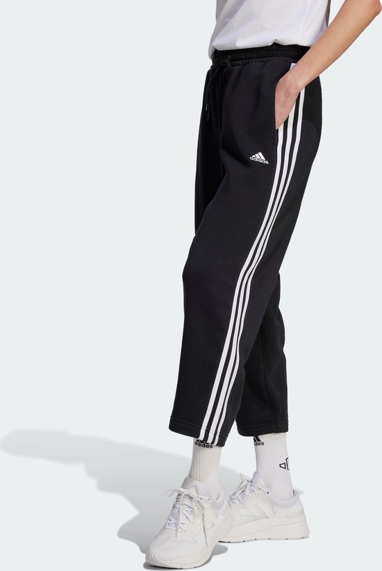 adidas Sportswear Essentials 3 Stripes Open Hem Fleece Broek Dames Zwart M bol