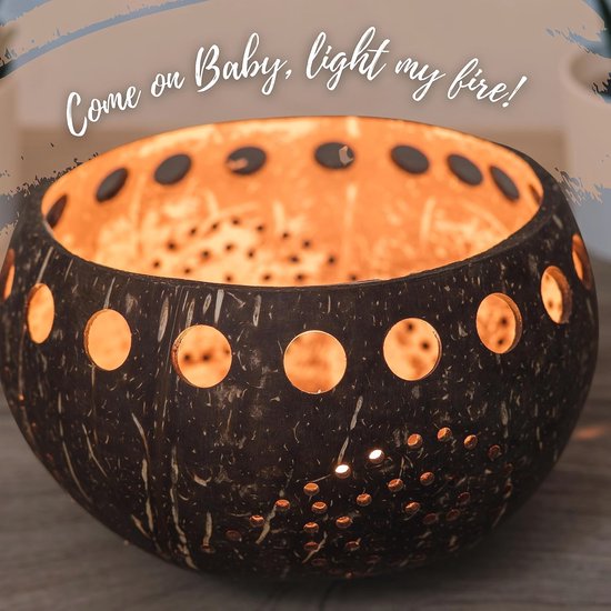 cocovibes Coconut Tea Light Holder, Table Lantern