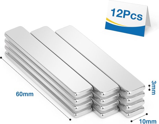 Zelfklevende Blokmagneet 30 × 10 × 1 mm Neodymium N48 – set van 30