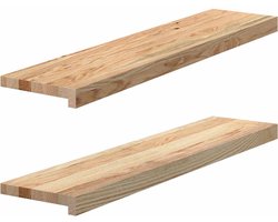 vidaXL - Vensterbanken - 2 - st - onbehandeld - 90x20x2 - cm - massief - eikenhout