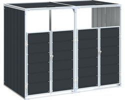vidaXL - Containerberging - voor - 2 - containers - 144x81x113cm - staal - antraciet