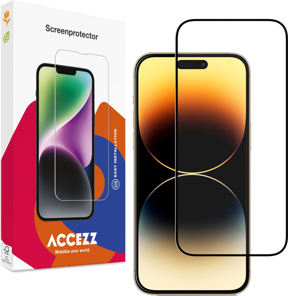 Accezz Screenprotector Geschikt voor iPhone 15 Plus - Accezz Gehard Glass Full Cover