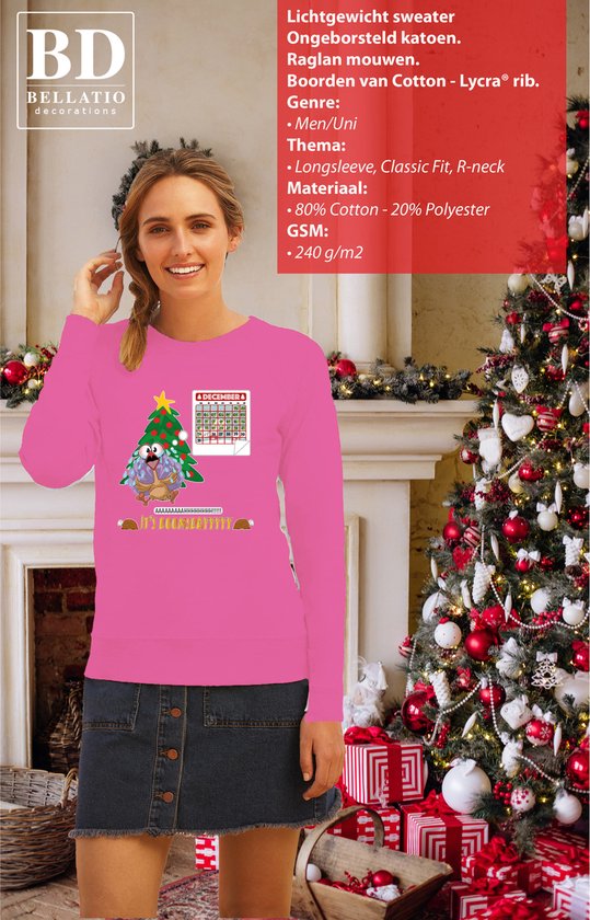 Bellatio Decorations Wrong Pull de Noël/Pull pour Femme - Doomsday - Rose - Dinde - Fête de Noël XXL
