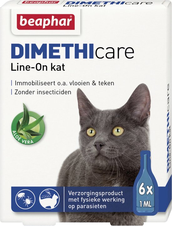 Beaphar DIMETHIcare Line On Kat - Vlooienbestrijding - 6 Pipetten