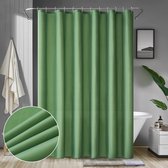 Douchegordijn Stof, Effen Kleur Dik Pluche Anti Schimmel Waterdicht Douchegordijnen met Grommet voor Badkamer Bad-240X200cm(94X79in)-Donkergroen