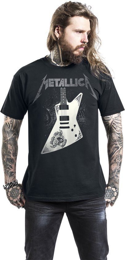 Metallica Hommes Tshirt -L- Papa Het Guitar Zwart