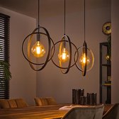 PS-Collection Turn Around 3L Hanglamp - 130x30x150 cm - Charcoal - Metaal - hanglampen eetkamer, hanglamp zwart, hanglampen woonkamer, hanglamp slaapkamer, hanglamp kinderkamer, hanglamp rotan, hanglamp hout, hanglamp industrieel
