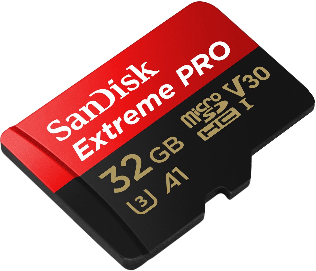 SanDisk Extreme Pro Micro SDHC 32GB - 100mb / 90mb - U3 V30 A1 - met adapter