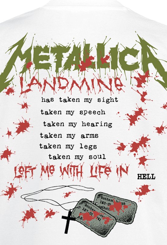 Metallica Hommes Tshirt -XL- One Landmine Blanc