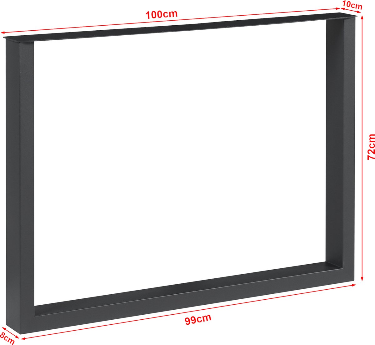 Stalen onderstel Makers set van 2 tafelpoot 72x100 cm zwart [en.casa]