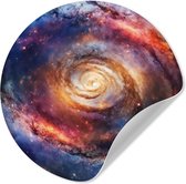 Behangcirkel ruimte - Sterren - Abstract - Muurstickers slaapkamer - Wandsticker - Ronde wanddecoratie - Behangsticker - 100x100 cm - Plak stickers - Cirkel behang - Sticker muur - Muurdecoratie cirkel