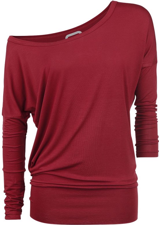 R.E.D. Rock-Engineered Design Rood basic shirt met lange mouwen - Dames - M