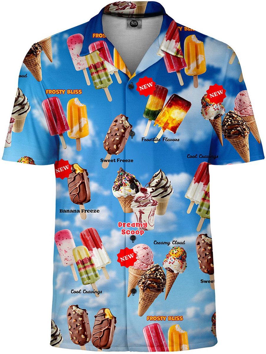 Hawaii blouse - Shirt - Foute party outfit - Mannen - Heren - Met ijsjes print - Maat XXL