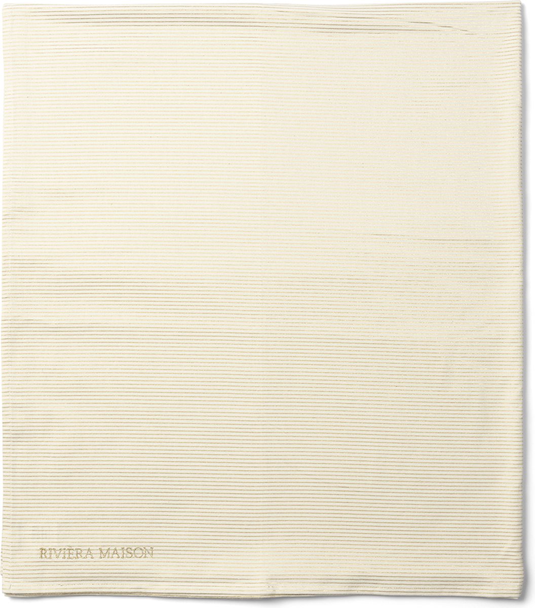 Riviera Maison Tafelkleed, Tafeltextiel goud strepen patroon - Magical Christmas, Tafellaken - Wit, Goud