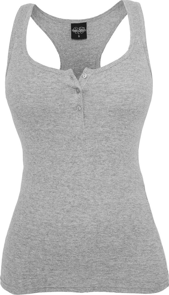 Urban Classics Button Dames Top – 5XL Grijs