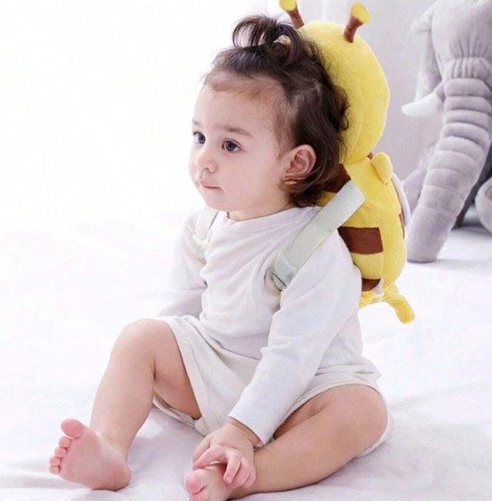 Coussin De Protection Tête Bébé Avec Genouillères - Pour Enfants Qui Rampent/marchent, Réglable, Lavable, Motif Abeille
