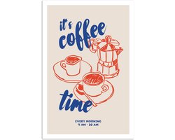 Poster 20x30 cm - Koffie - Quote - Rood - Blauw - Posters - Wanddecoratie keuken - Muurdecoratie woonkamer - Decoratieve accessoires - Kamer muur decoratie Poster 20x30 cm - Koffie - Quote - Rood - Blauw - Posters - Wanddecoratie keuken - Muurdecoratie woonkamer - Decoratieve accessoires - Kamer muur decoratie