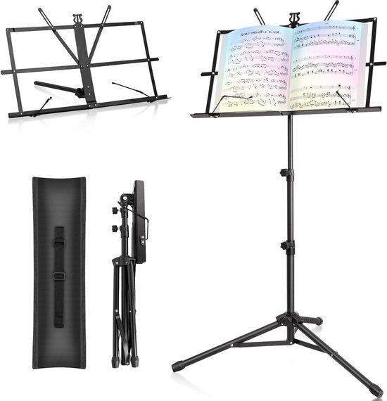 CAHAYA Metal Music Stand, Foldable, Height-Adjustable, Music Stand and Table Stand, 2-in-1, Double Use with Waterproof Carry Bag, White CY0194-2 CAHAYA Metal Music Stand, Foldable, Height-Adjustable, Music Stand and Table Stand, 2-in-1, Double Use with Waterproof Carry Bag, White CY0194-2