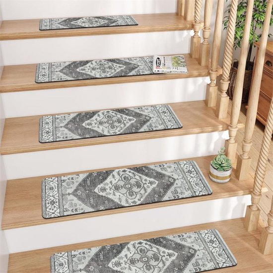 Traptredematten Set Van 15 - 76x20 Cm Chenille Antislip Zelfklevend Zacht Tapijt