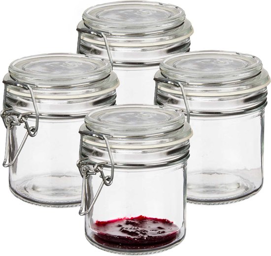 Vivalto Weckpot/inmaakpot - 4x - Tarro - 250 ml - glas - met beugelsluiting - 11 x 10 cm - luchtdicht