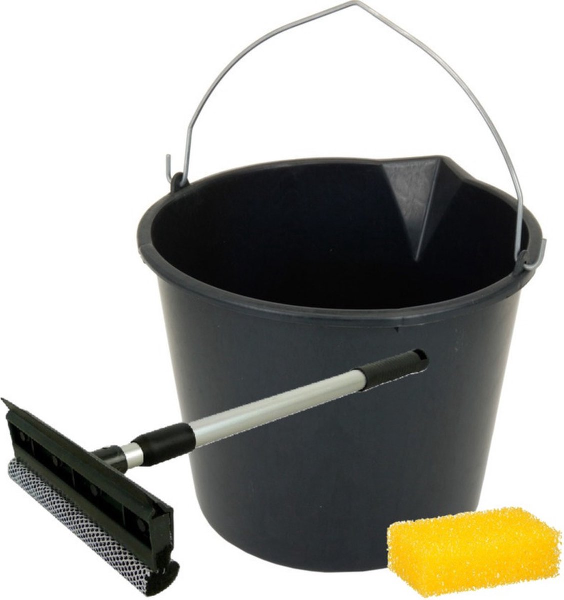 Goedkoopste Auto ramen wassen/schoonmaken pakket - speciale insecten spons / emmer 20 Liter / raamtrekker 20 cm