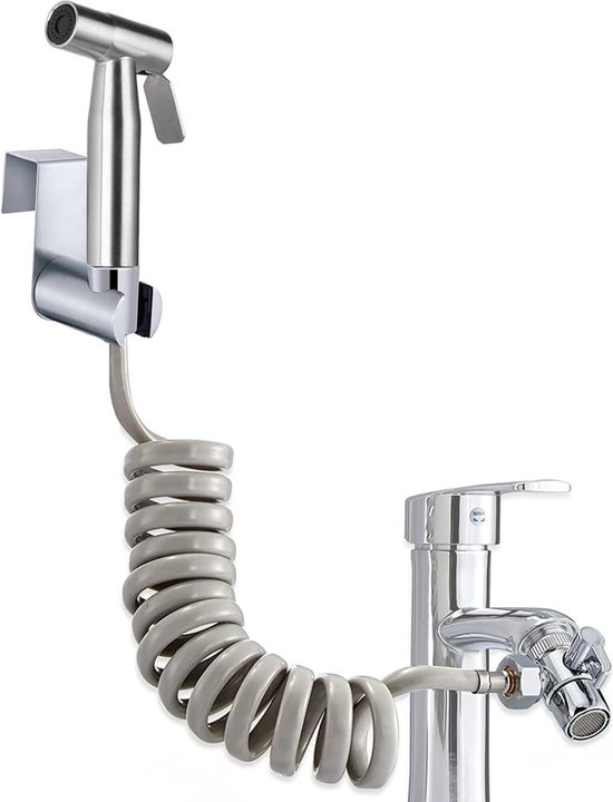 thumbnail: Bidet Handdouche - Inclusief Houder - Hygiënische WC Doucheset - 1 Stuk - Roestvrij Staal