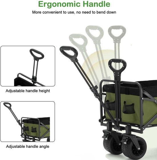 Opvouwbare bolderkar met 230 liter capaciteit en 200 kg draagkracht - strandwagen met terreinwielen van LifeGoods — afbeelding 5