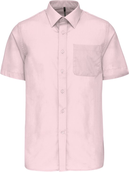 Chemise Homme XL Kariban Manches Courtes Pink Pâle 65% Polyester, 35% Katoen