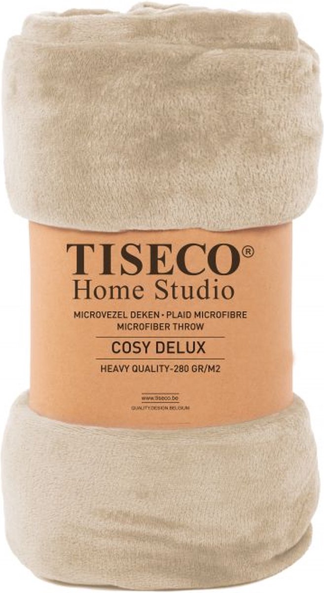 Tiseco Home Studio - Deken COSY DELUX - microflannel - 280 g/m² - 130x160 cm - Zand