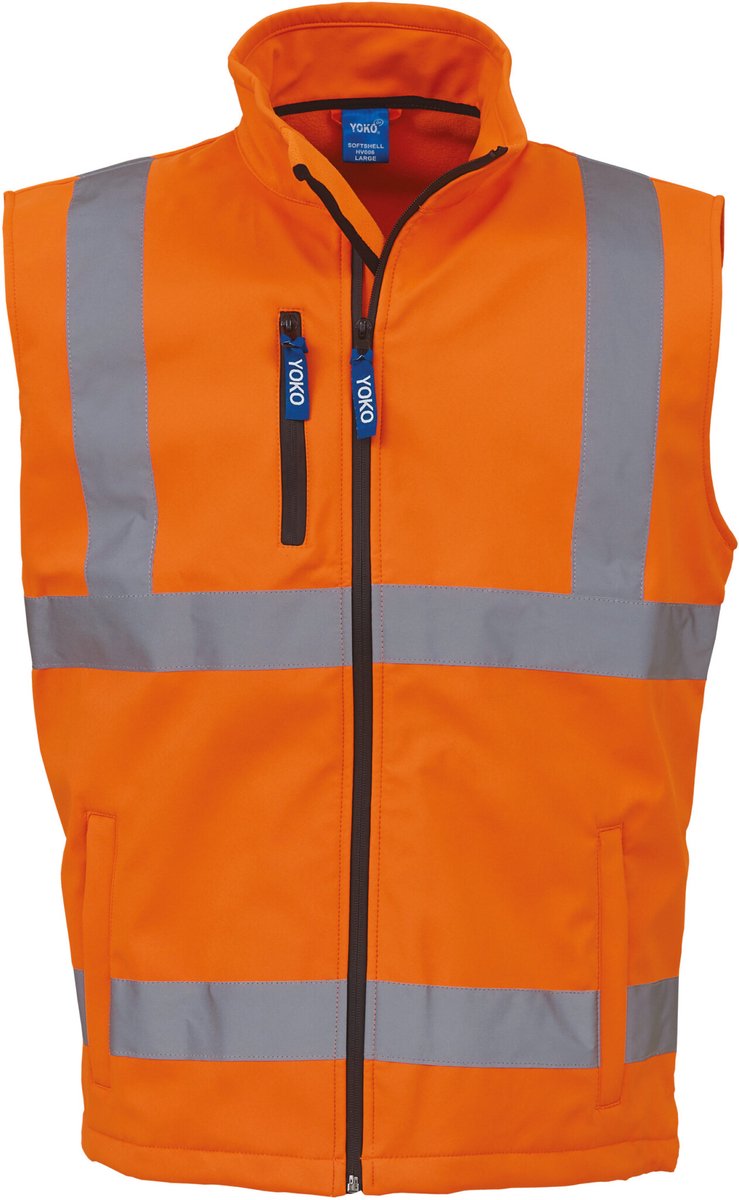 Yoko Signalisatiegilet van softshell YHV006 - Hi Vis Orange - XL