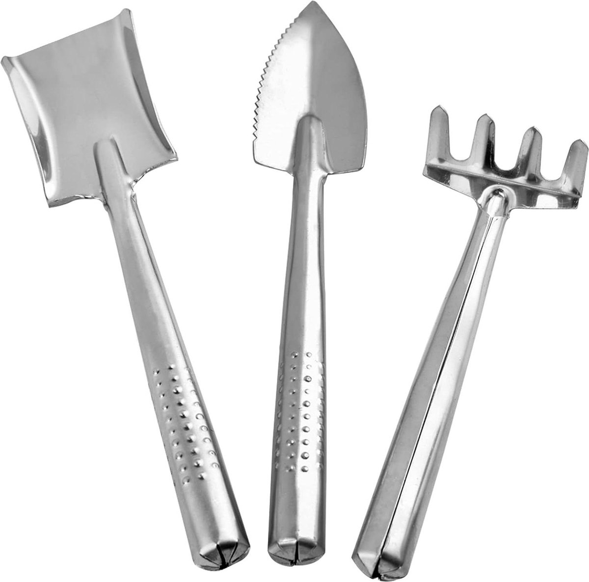 Mini Sappige Plant Tool Set Rvs Kleine Schop en Rake Tuinieren Kit Hand Troffel en Transplantatie Troffel Hand Rake Cactus Kruiden Indoor Miniatuur Planten