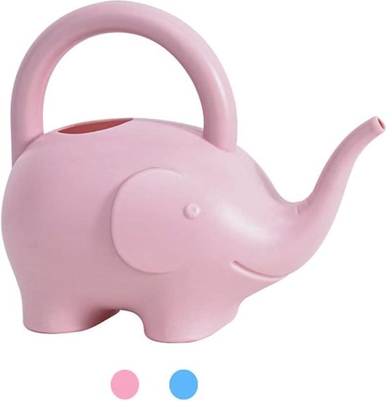 Plcnn 1L Olifant gieter plastic lichtgewicht schattige gieter lange tuit cartoon gieter pot voor binnen en buiten tuinplanten
