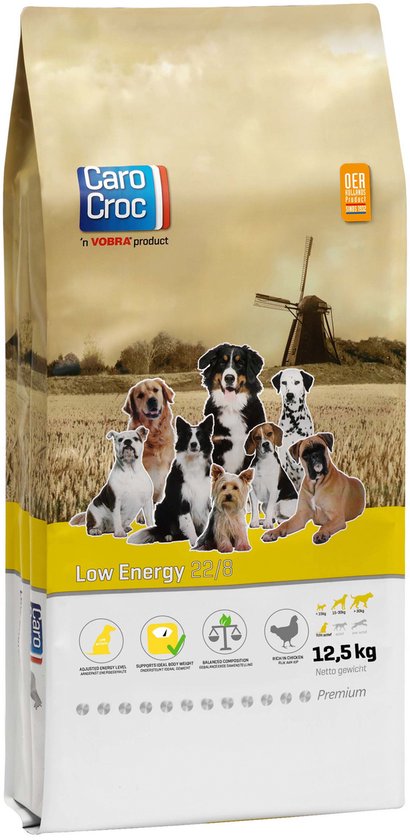 Carocroc Low Energy Vlees&Gevogelte&Rijst - Hondenvoer - 12.5 kg