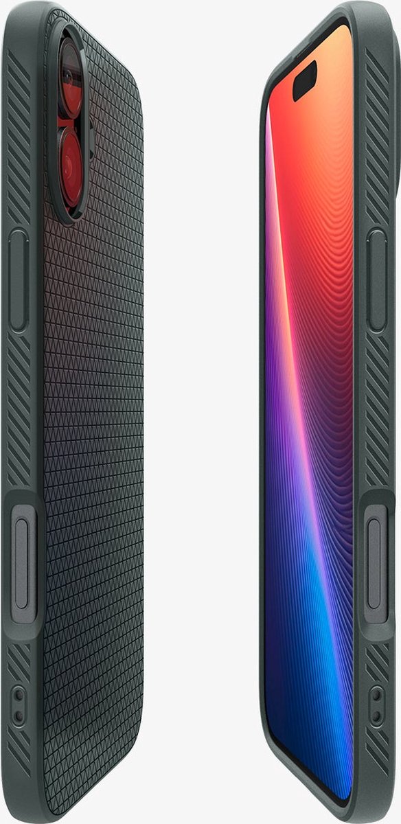 iPhone 16 Plus hoesje flexibel TPU groen, schokabsorberend met Air Cushion, matte afwerking, dun en stevig - Afbeelding 4