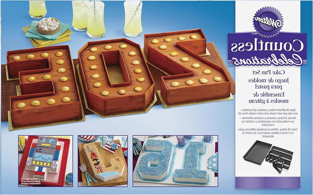 Talloze Feesten Nummers & Letters Cake Tin Set - Non Stick - Staal - 368 x 228 cm - Feestartikelen
