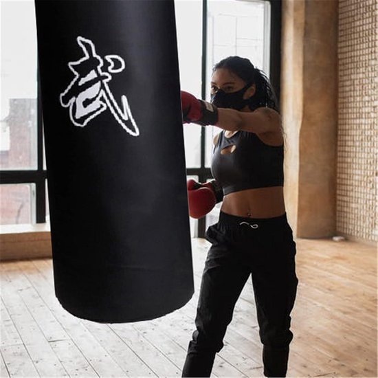Punching Ball Adulte Sac De Frappe Boxe 120cm Adulte - Sac Lourd Avec Chaînes & Bandes - Équipement Karaté, Kickboxing, Gym Maison Sac Frappe Lourd 1.2 M