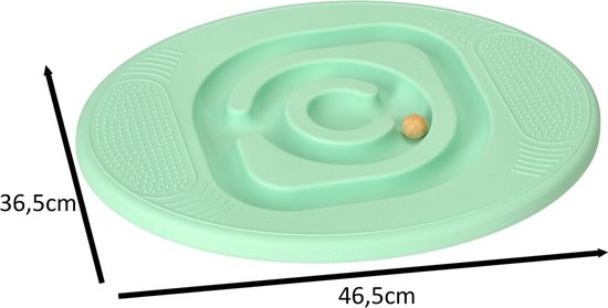 Playos® - Balansbord - Doolhof - met 5 Balletjes - Mint - tot 90 kg - Plastic - Antislip - 46.5 cm x 36.5 cm - Kinderen en Volwassenen - Wiebelbord Peuters - Balanceerbord - Balance Board - Montessori Speelgoed van Playos — afbeelding 3